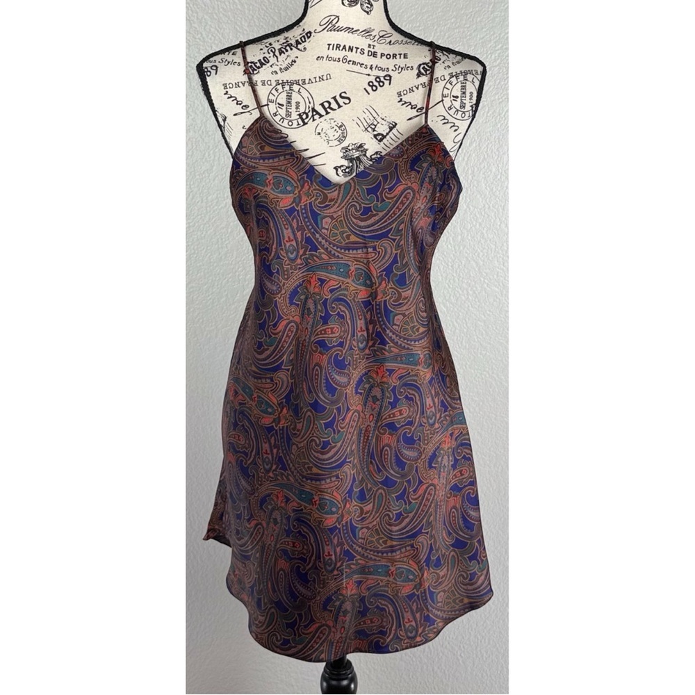 Fantacies by Morgan Taylor Paisley Slip Camisole Dress Top, size Small
